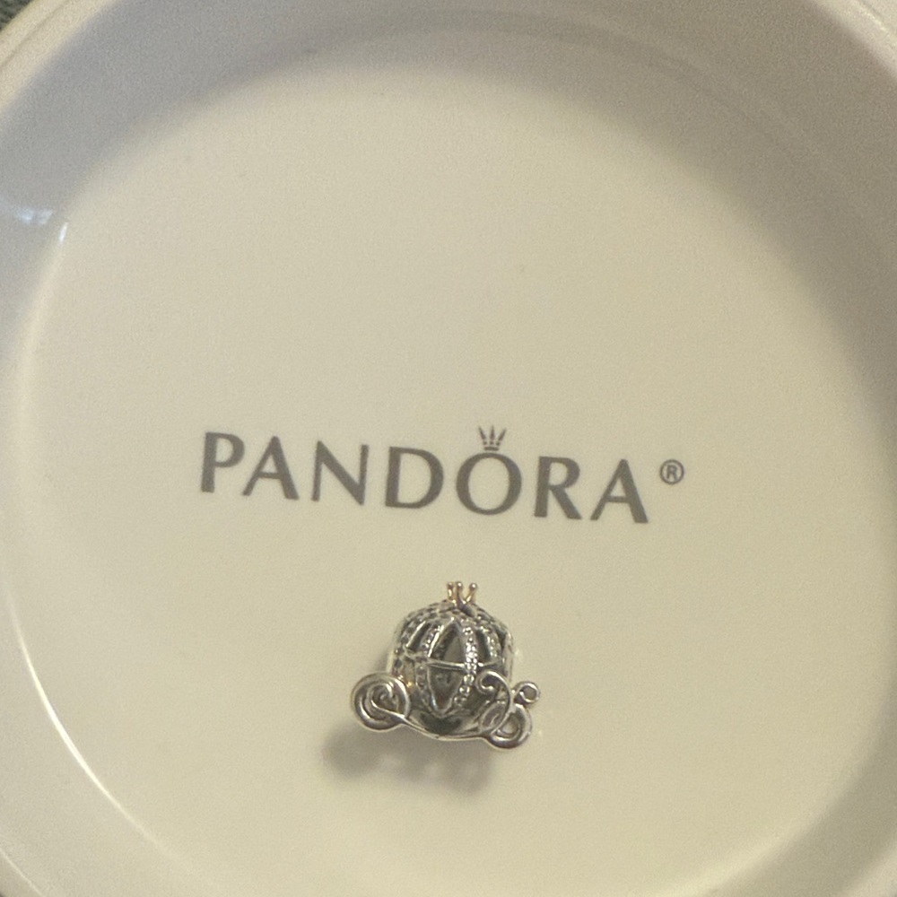 Pandora Silver and Gold Carriage Charm